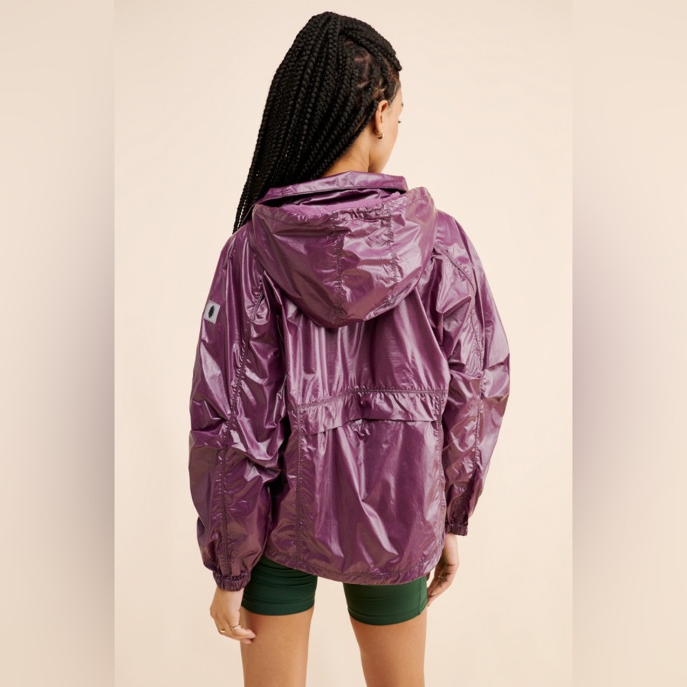 Free People FP Movement Spring Showers Solid Rain Jacket in Dark Purple - Picture 5 of 6